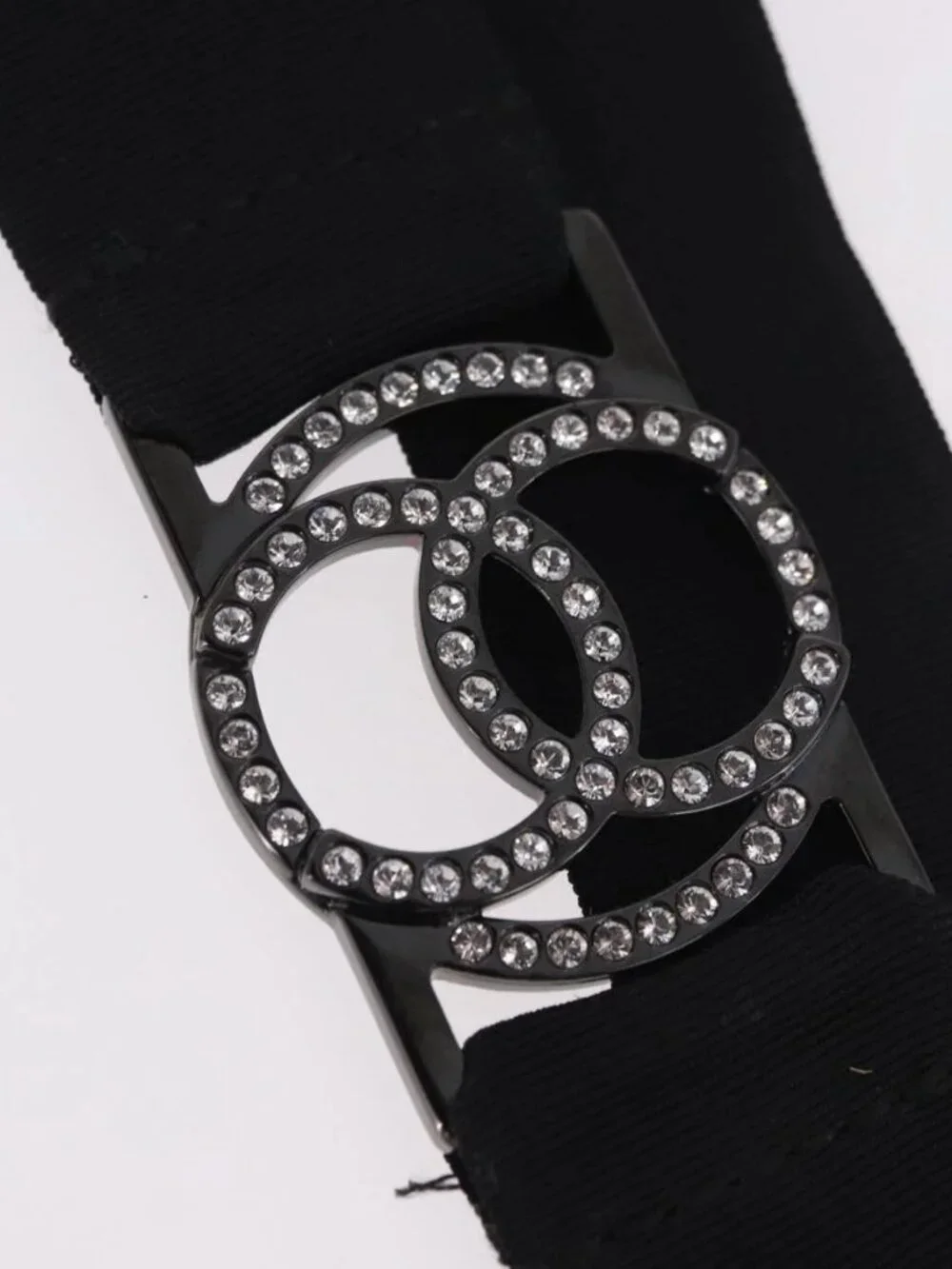 CHANEL Cat Robot Necklace metal Black CC Auth 185784M